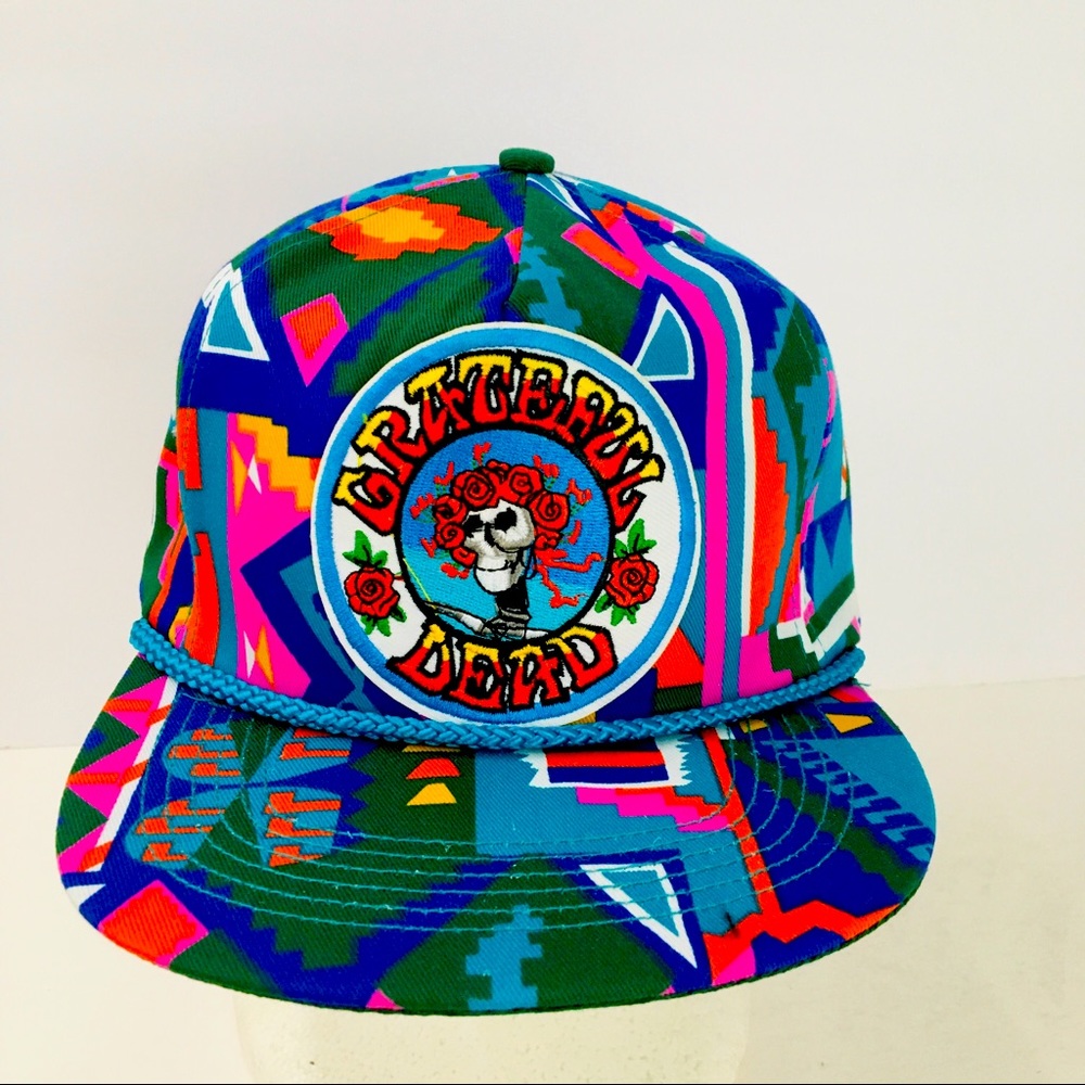 Vtg 90s Grateful Dead Aztec San Sun SnapBack Hat